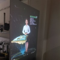 全息膜背投玻璃幕 虚拟讲解员投影橱窗广告投影膜