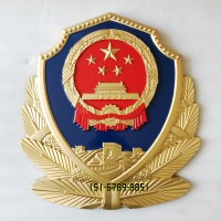 金属材质警徽生产厂家 户外大楼悬挂大型警徽定制